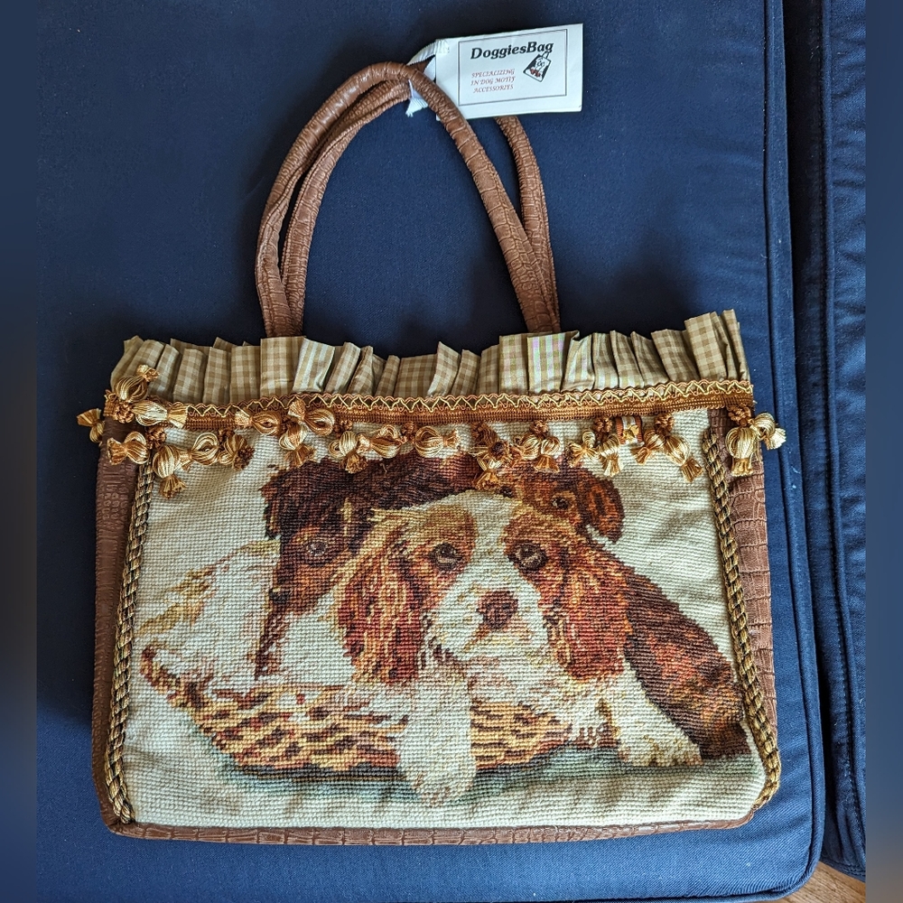 Large Needlepoint Cavalier Tote